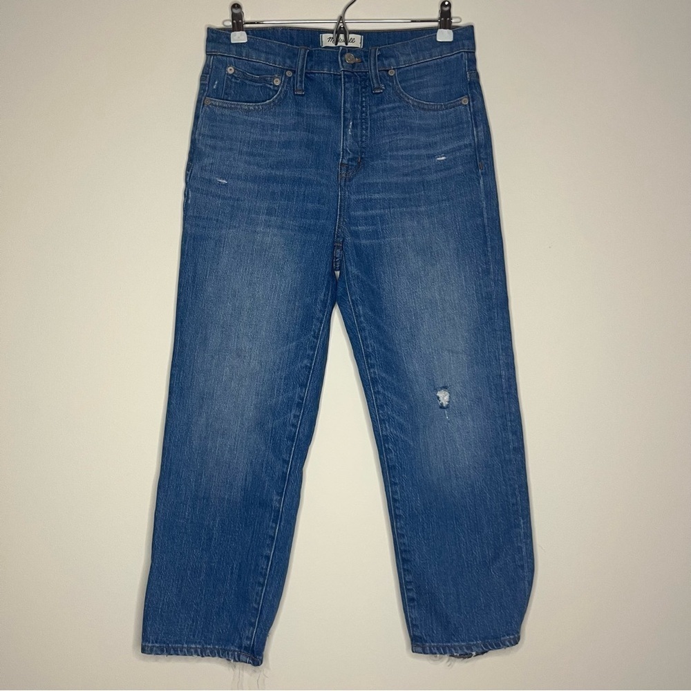 NWOT MADEWELL The Classic Straight Distressed Jean in Novello Wash - Picture 4 of 12